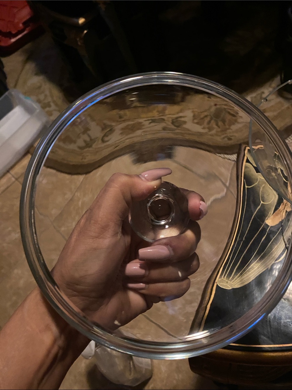 Vintage Etched Glass Covered Compote Candy Dish - Clear - Picture 6 of 13